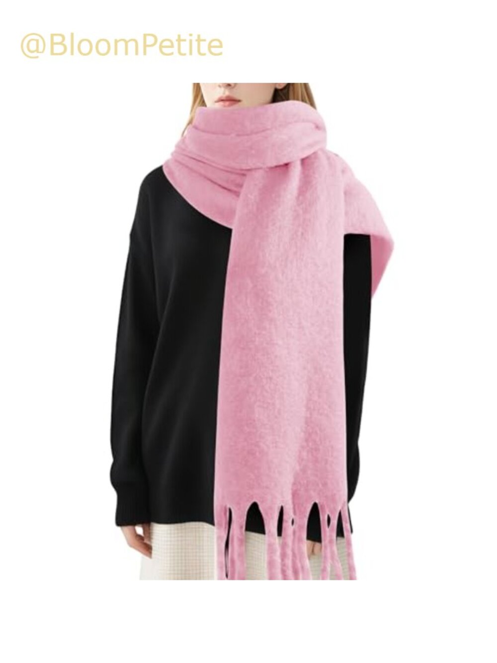 Womens Warm Chunky Acrylic Winter Scarf with Tassels